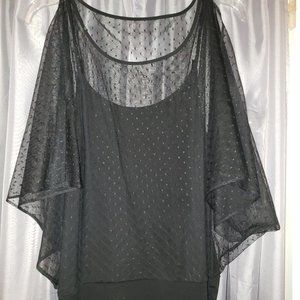 Peep-Shoulder Sheer Top